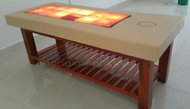 Giường Massage chân gỗ đá muối