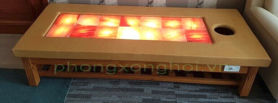 Giường Massage chân gỗ đá muối - Ảnh 2