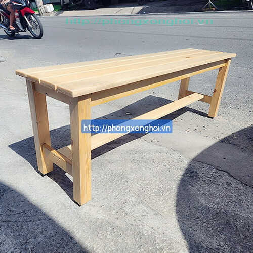Ghế gỗ thông ngồi xông hơi dài 1,2 m rộng 31cm - Ảnh 2