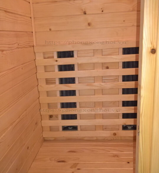 Phòng Sauna 1m5x1m5 hồng ngoại máng Thạch Anh V3